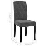 vidaXL Chaises à manger lot de 4 Gris foncé Velours