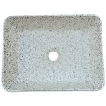 vidaXL Vasque à poser gris/bleu rectangulaire 46x35 5x13 cm céramique