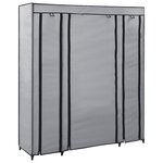 vidaXL Armoire avec compartiments et tiges Gris 150x45x176 cm Tissu