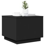 vidaXL Table basse avec lumières LED noir 50x50x40 cm