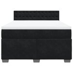 vidaXL Sommier à lattes de lit avec matelas Noir 140x200 cm Velours