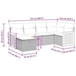 vidaXL Salon de jardin 6 Pièces avec coussins noir résine tressée