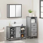 vidaXL Ensemble de meubles de salle de bain 3 Pièces Sonoma gris