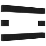 vidaXL Ensemble meuble TV 8 Pièces Chêne noir Bois d'ingénierie