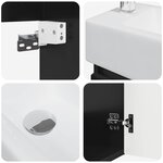 vidaXL Meuble de salle de bain avec robinet Noir 45 5 x 25 5 x 84 cm