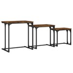 vidaXL Tables basses gigognes 3 Pièces chêne fumé bois d'ingénierie