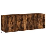 vidaXL Meubles TV muraux et lumières LED 2Pièces chêne fumé 60x35x41 cm