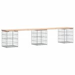 vidaXL Banc de jardin design de gabion 203x31x42 cm bois massif de pin