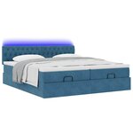 VidaXL Cadre de lit ottoman avec matelas bleu foncé 160x200 cm velours