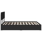 vidaXL Lit de Rangement Noir 150 x 200 cm Bois d'ingénierie