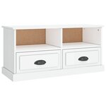 vidaXL Meuble TV blanc brillant 93x35 5x45 cm bois d'ingénierie