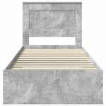 vidaXL Cadre de lit Gris Béton et Argent 75 x 190 cm Bois d'ingénierie