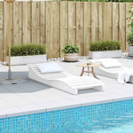 vidaXL Chaise longue blanc 205x60x31 5 cm bois massif de pin