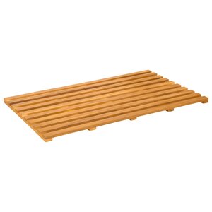 vidaXL Tapis de bain Uni Marron 100 x 53 cm bois