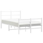 vidaXL Cadre de lit métal avec tête de lit/pied de lit blanc 120x190cm