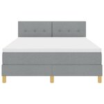 vidaXL Lit à ressorts avec matelas Gris clair 160 x 200 cm tissu