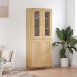 vidaXL Buffet haut Chêne sonoma 69 5x34x180 cm Bois d'ingénierie