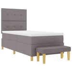 vidaXL Lit à ressorts avec matelas Taupe 90 x 190 cm tissu