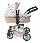 Bayer Chic 2000 595-63 - Poussette pour poupée combinée 2 en 1 Mika Beige avec oursons