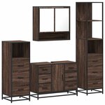 vidaXL Ensemble de meubles de salle de bain 4 Pièces chêne marron