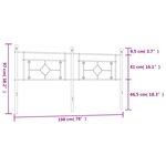 vidaXL Tête de lit métal noir 193 cm