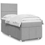 vidaXL Sommier à lattes de lit avec matelas gris clair 80x200 cm tissu