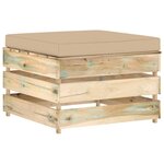 Vidaxl salon de jardin 6 pièces avec coussins bois imprégné de vert