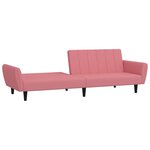 vidaXL Canapé-lit à 2 places rose velours