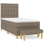 vidaXL Sommier à lattes de lit avec matelas Taupe 90x200 cm Tissu