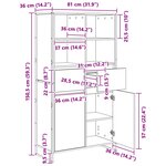 vidaXL Buffet 2 Pièces Chêne noir 81 x 36 x 150.5 cm Bois d'ingénierie