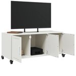 vidaXL Meuble TV blanc 100 5x39x43 5 cm acier