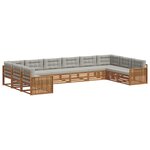 vidaXL Ensembles de canapés avec coussin 7 Pièces Gris Naturel et Clair