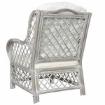 vidaXL Canapé avec coussin Gris Rotin naturel et lin