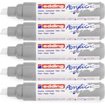 Marqueur acrylique large 5000 argent 5-10 mm x 5 EDDING