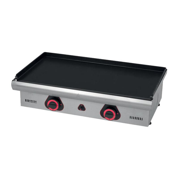 Plancha professionnelle à gaz - 2 zones - l2g -  - acier 770x440x210mm