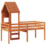 vidaXL Lit haut avec toit cire marron 75x190 cm bois de pin massif