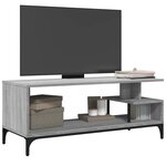 vidaXL Meuble TV sonoma gris bois ingénierie et acier enduit de poudre