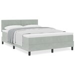 vidaXL Lit à Sommier avec Matelas Gris Clair 160x200 cm Velours