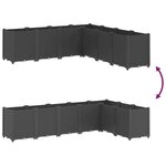 vidaXL Jardinière noir 160x160x53 cm polypropylène