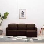 vidaXL Canapé-lit modulaire 3 places Marron Similicuir