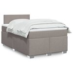 vidaXL Sommier à lattes de lit avec matelas taupe 120x190 cm tissu