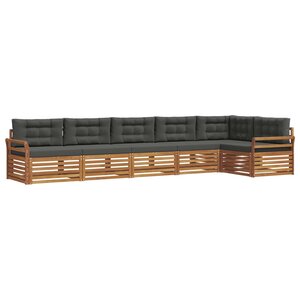 vidaXL Ensemble de canapés d'extérieur 6 pc Naturel et Anthracite