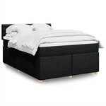 vidaXL Sommier à lattes de lit avec matelas Noir 160x200 cm Tissu