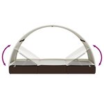 vidaXL Transat 2 places avec toit rond marron 211x112x140 cm