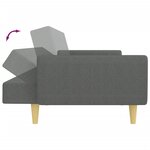 vidaXL Canapé-lit à 2 places avec repose-pied gris foncé tissu