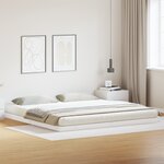 Cadre de lit au sol vidaXL Blanc 180x220 cm en bois massif de pin