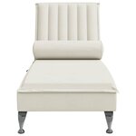 vidaXL Chaise longue de massage avec traversin crème velours