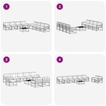 vidaXL Ensemble de canapés d'extérieur 9 Pièces Blanc et Beige