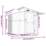 vidaXL Abri de jardin Anthracite 270x130x208 5 cm Acier galvanisé