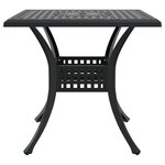 Set de Bistro de Jardin 3 Pièces en Fonte Aluminium Noir